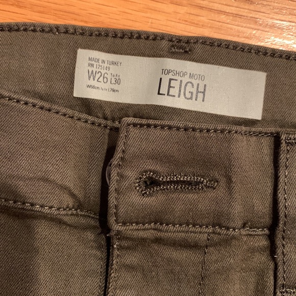 TopShop Olive Green Jeans - Picture 2 of 4